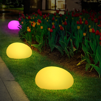 Lâmpada solar de jardim de pedra exterior Plug de solo Luzes solares LED coloridas