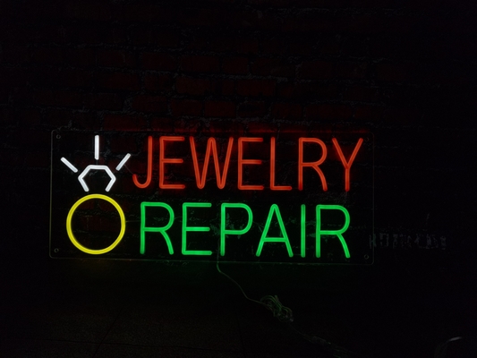 Reparação de jóias ou calçados Tabela de neon LED personalizada Decoração interior Acrílico DC12V